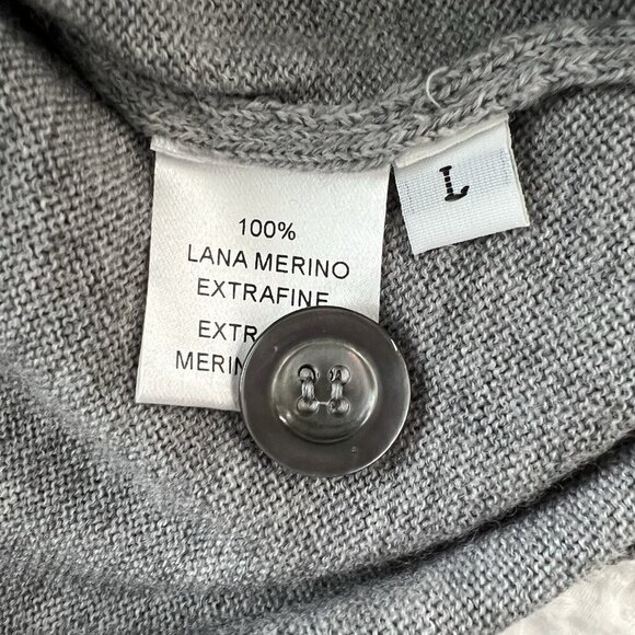 Thom Sweeney Merino Wool Button Down Sweater Vest Gray Knitwear Size Large - Picture 6 of 8